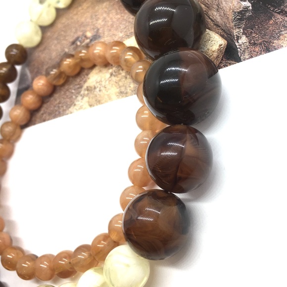 60s multiple color lucite plastic marble necklace - Picture 3 of 11